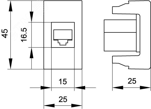 Розетка RJ-45 кат.6 Viva 1 модуль черный 45258