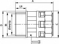 Переходник труба-коробка DN 23мм М25х1.5 полиамид черн. IP66 PAM23M25N