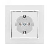 Розетка 1-м СП Минск 16А IP20 с заземл. защ. шторки бел. Basic ERR16-028-100