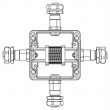 Взрывозащищенная клеммная коробка из алюминия TBE-A-12-(6xCBC.2)-1xKAEPM2MHK-20(A)-1xKAEPM2MHK-20(B)-1xKAEPM2MHK-20(C)-1xKAEPM2MHK-20(D)1Ex e IIC Т5 Gb / Ex tb IIIC T95-C Db IP66 1201.121.22.11A