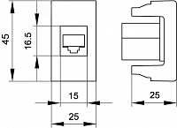 Розетка RJ-45 кат.6 Viva 1 модуль черный 45258