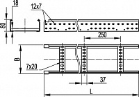 Лоток лестничный 400х80х3000 горячий цинк LL8040HDZ